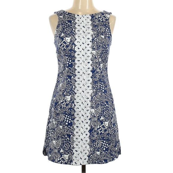 Lilly Pulitzer for Target Upstream Lace Trim Exposed Zip Sheath Dress 10